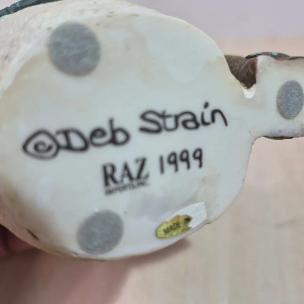Vintage 1999 Raz Imports Deb Strain Snowman Angel Bird Lover Figurine 6.5‎ Inch